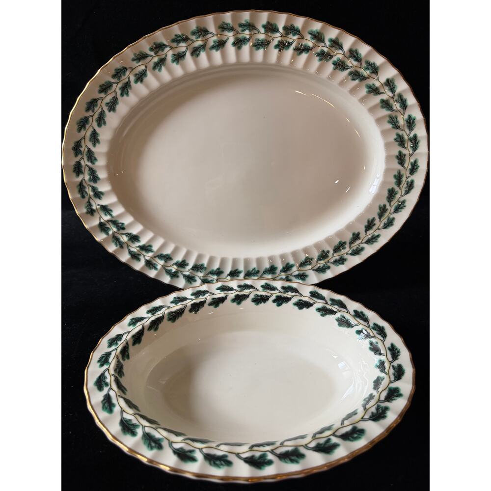 Royal Worcester Royal Oak Serving Set  16" Oval Platter & 10" Oval Bowl  England